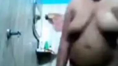 Indian aunty bathing
